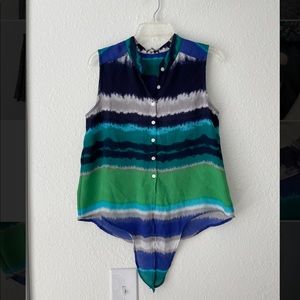 Roz & Ali Tie Dye Striped Tank - M